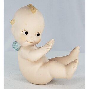 Jesco Kewpie Baby Figurine Porcelain Blue Wings 1991 Indonesia